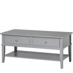 Landhaus Wohnzimmertisch in Grau lackiert - Yaniz