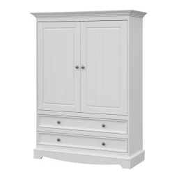 Landhaus Wäscheschrank in Weiß lackiert - Indico