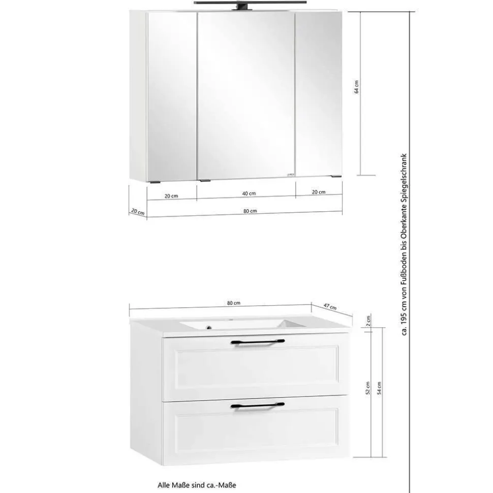Landhaus-Bad Waschplatz Set - Gyatso (dreiteilig)