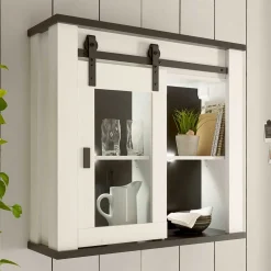 Landhausküche Oberschrank mit Glas Schiebetür - Eture
