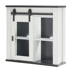 Landhausküche Oberschrank mit Glas Schiebetür - Eture