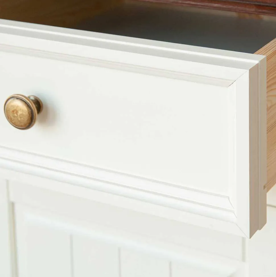 Landhauskommode in Weiß und Nussbaum - Manipur