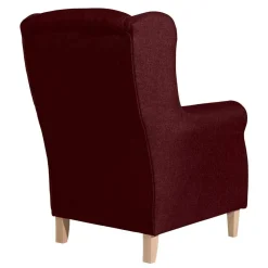 Landhaus-Ohrensessel in Rot und Buche - Lacaza