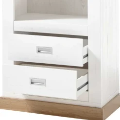 Landhausregal in Weiß & Dekor Wildeiche - Helkaska