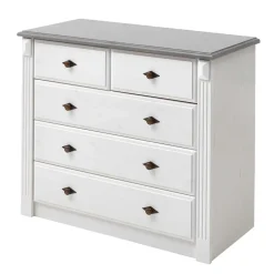 Landhausstil Kommode in Weiß & Grau - Caneon