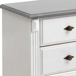 Landhausstil Kommode in Weiß & Grau - Caneon