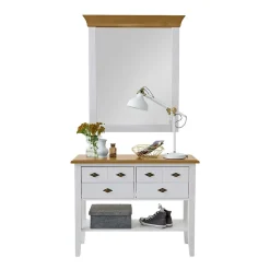 Landhausstil Möbel Set Sibiuta in Weiß (zweiteilig)