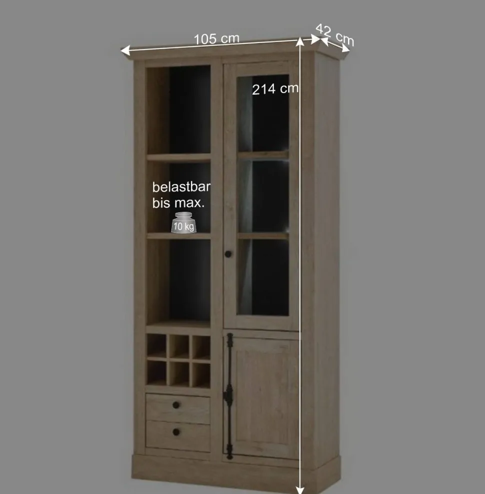 Landhaus-TV-Anbauwand Set - Hengas (dreiteilig)