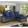 L-Design Ausziehsofa in Blau und Grau - Lugres
