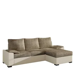 L-Design Bettsofa in Beige und Creme - Dongtana