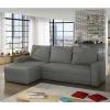 L-Design Schlafsofa in Grau Velours - Zlotka