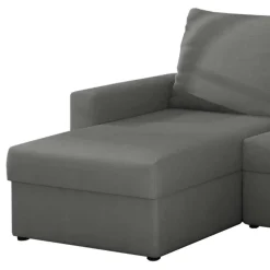 L-Design Schlafsofa in Grau Velours - Zlotka