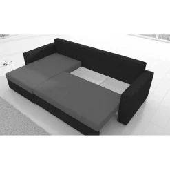 L-Design Schlafsofa in Grau Velours - Zlotka