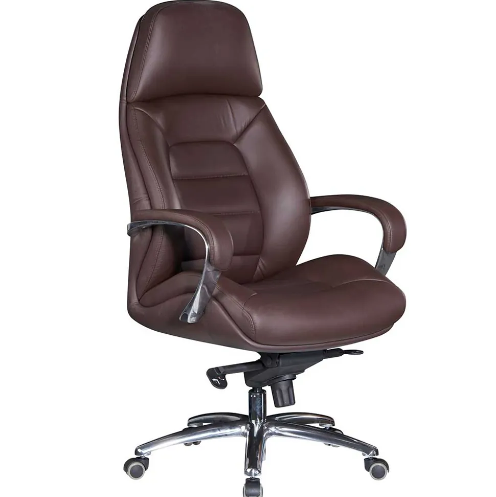 Leder Bürosessel in Dunkelbraun - Kosra