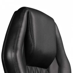 Leder Bürostuhl mit hoher Lehne in Schwarz - Posadas