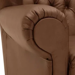 Leder Chesterfieldsessel in Cognac Braun - Martinos