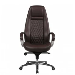 Leder Drehstuhl fürs Büro in Dunkelbraun - Tabara