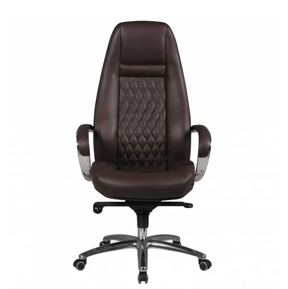 Leder Drehstuhl fürs Büro in Dunkelbraun - Tabara