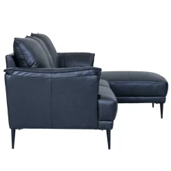 Leder Ecksofa in Schwarz - Lagon