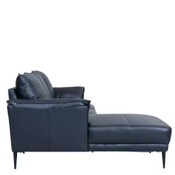 Leder Ecksofa in Schwarz - Lagon