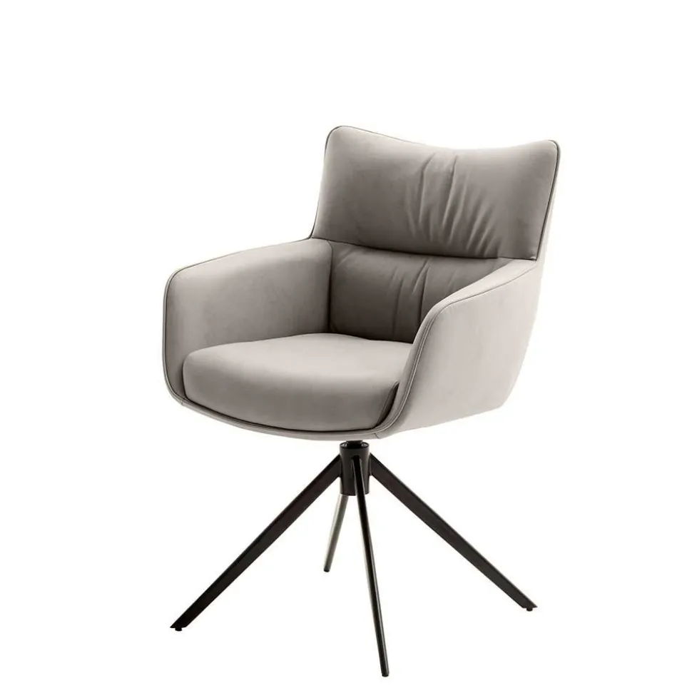 Leder Esstischstühle in Creme - drehbar - Klimaca (2er Set)