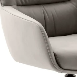 Leder Esstischstühle in Creme - drehbar - Klimaca (2er Set)