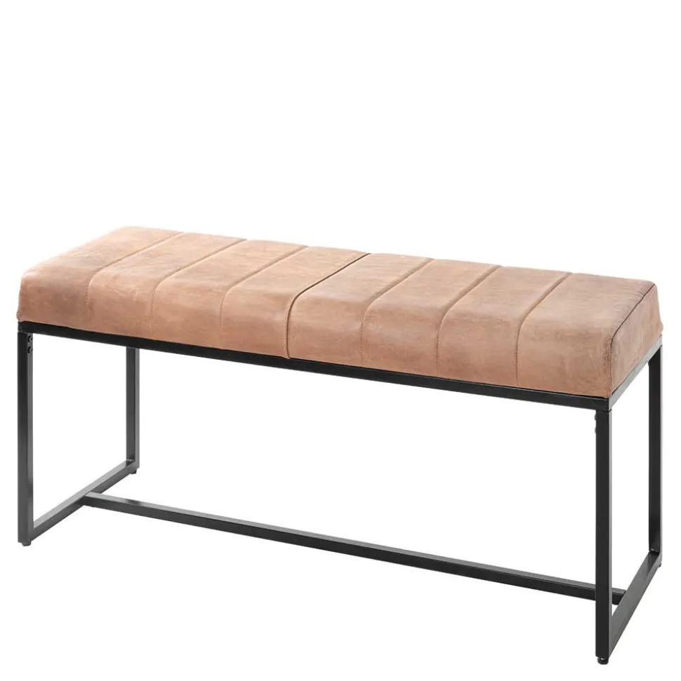 Leder Polsterbank in Braun - Eccossi