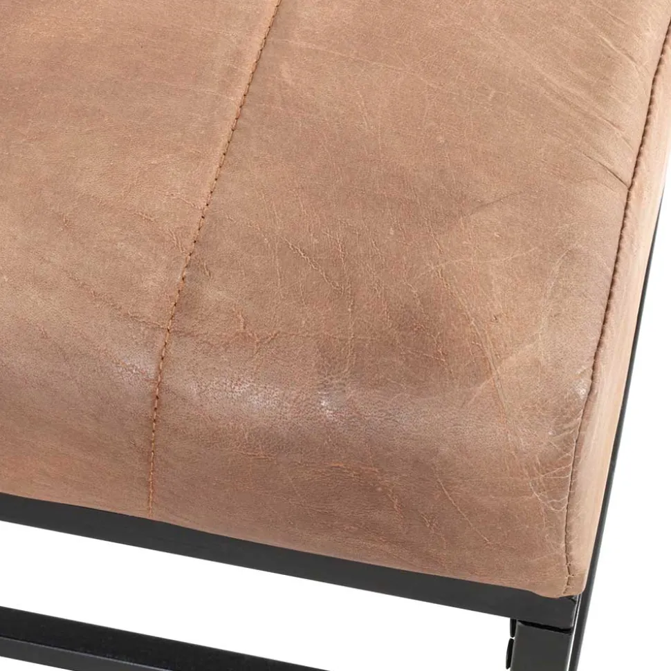 Leder Polsterbank in Braun - Eccossi