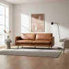 Leder 3-Sitzer Couch in Braun Cognac - Eterna