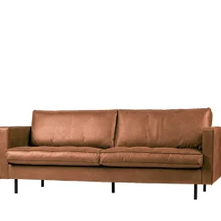 Leder 3-Sitzer Couch in Braun Cognac - Eterna