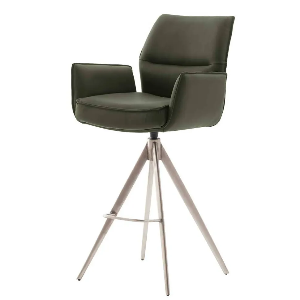 Leder-Barstühle mit Armlehnen - Asca (2er Set)