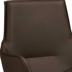 Lederstuhl mit Armlehnen in Braun - Unkorian (2er Set)