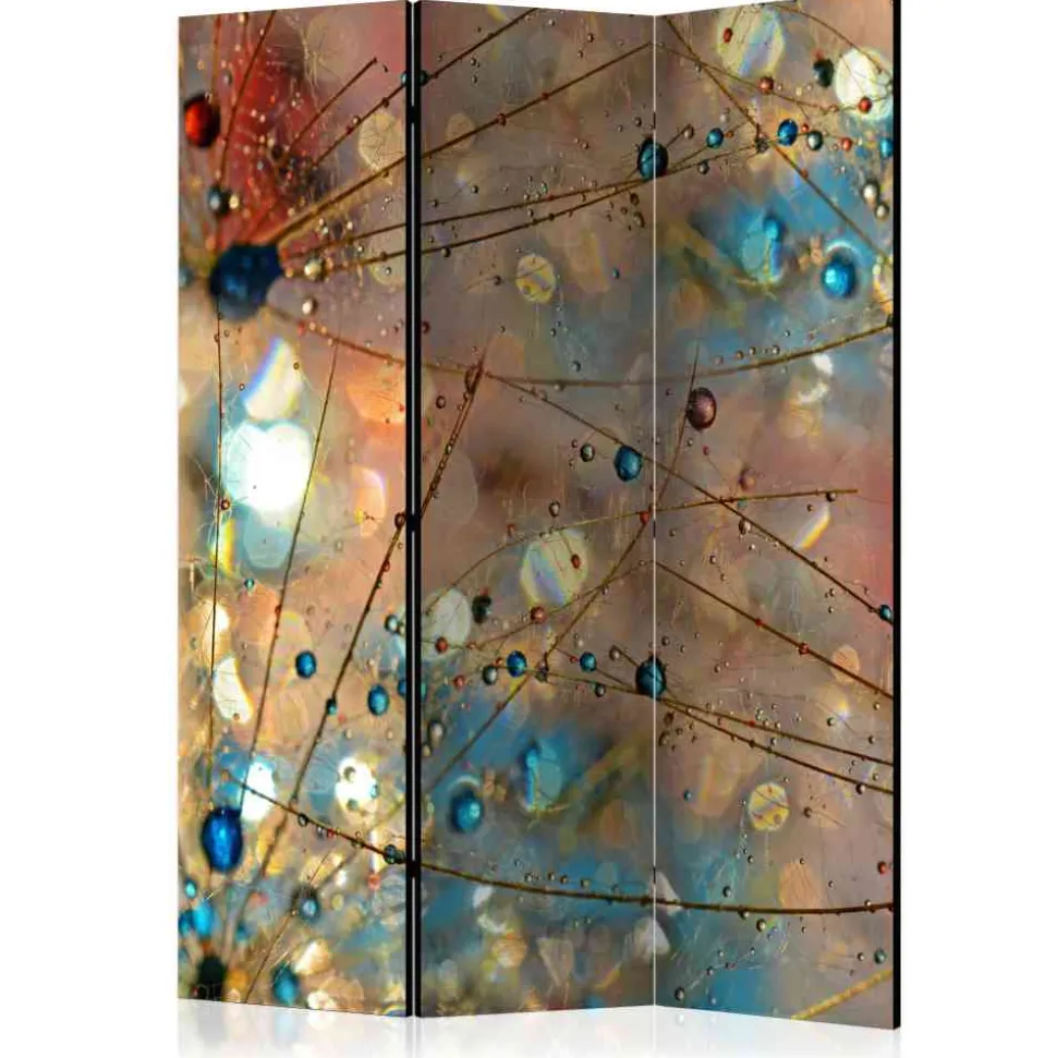 Leinwand Paravent Buntes Tropfenspiel - Eva