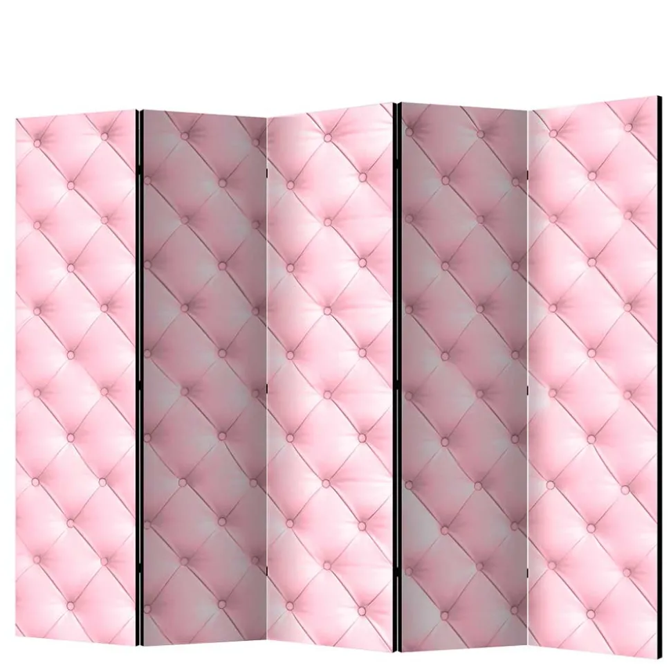 Leinwand Paravent in Rosa - Chesterfield - Mitalona