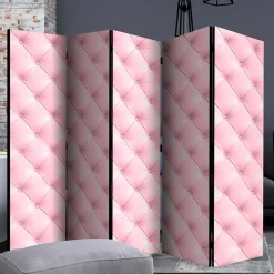 Leinwand Paravent in Rosa - Chesterfield - Mitalona