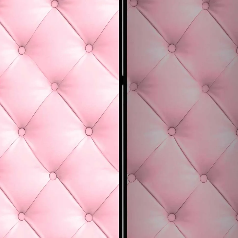 Leinwand Paravent in Rosa - Chesterfield - Mitalona