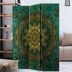 Leinwand Paravent mit orientalischem Mandala - Tsinati