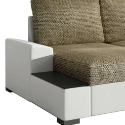 L-Form Bettsofa in Beige und Weiß - Scarlino