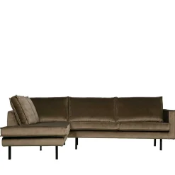 L-Form Wohnzimmer Sofa in Taupe Samt - Museo