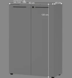 Lichtgrauer Aktenschrank 80x120x40 abschließbar - Ofledio