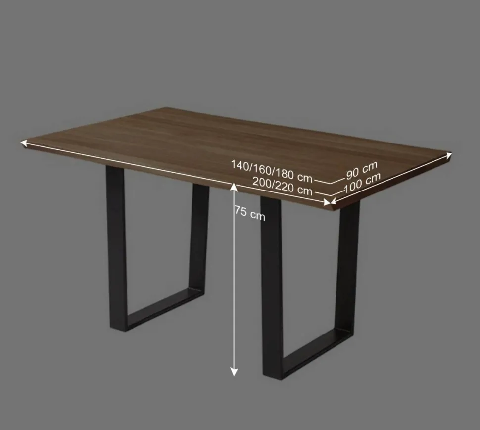 Live Edge Esstisch aus Wildeiche & Stahl - Sympatia