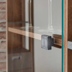 Loft Design Highboard im Eiche dunkel Dekor und Schwarz - Rompira