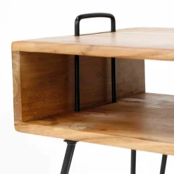 Loft Design Nachttisch mit Holz Kasten - Garfagna