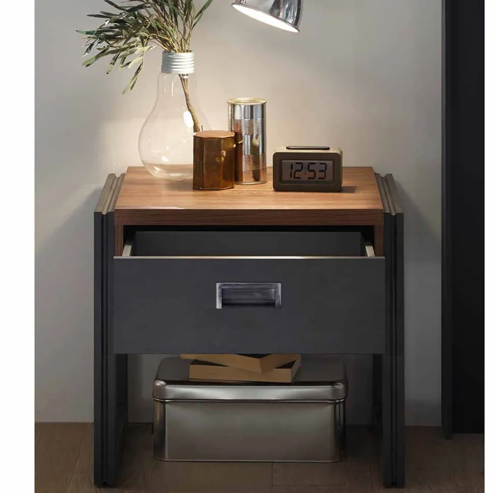 Loft Design Nachttisch Rompira mit Schublade