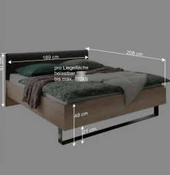 Loft Doppelbett & Schwebetüren Schrank - Licruva (vierteilig)