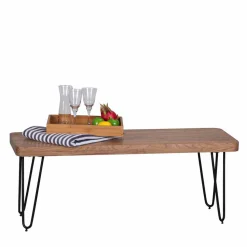 Loft Style Essbank mit Massivholz Akazie Lariona & Metall