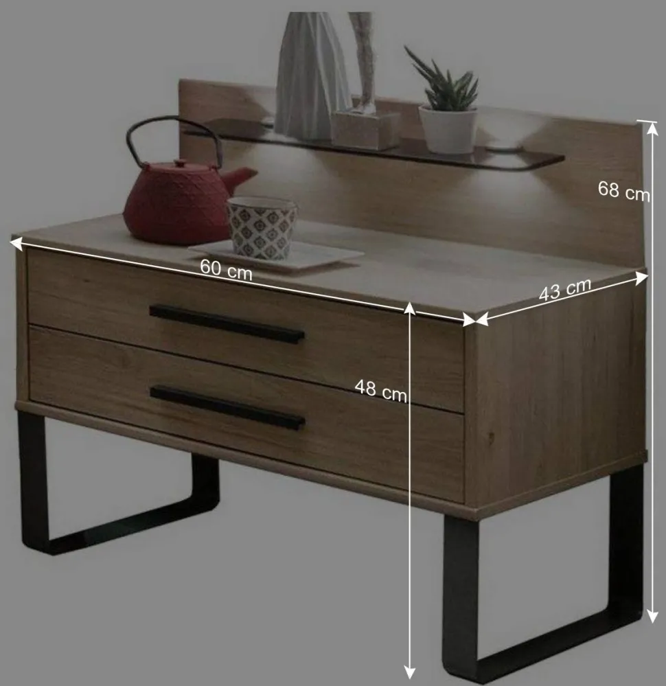 Loft Style Schlafzimmer komplett - Licruva (vierteilig)