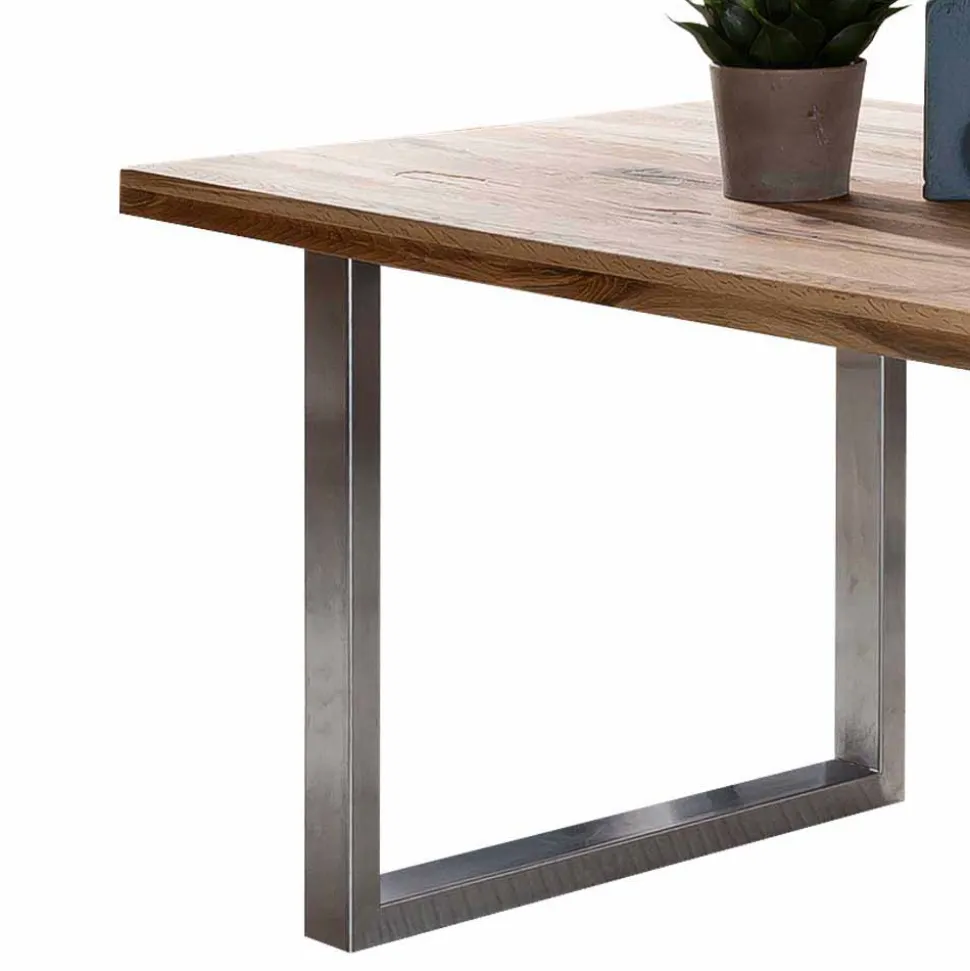 Loft Tisch Nestore aus Eiche und Edelstahl