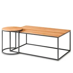 Loft Wohnzimmertisch mit Beistelltisch - Larros (zweiteilig)