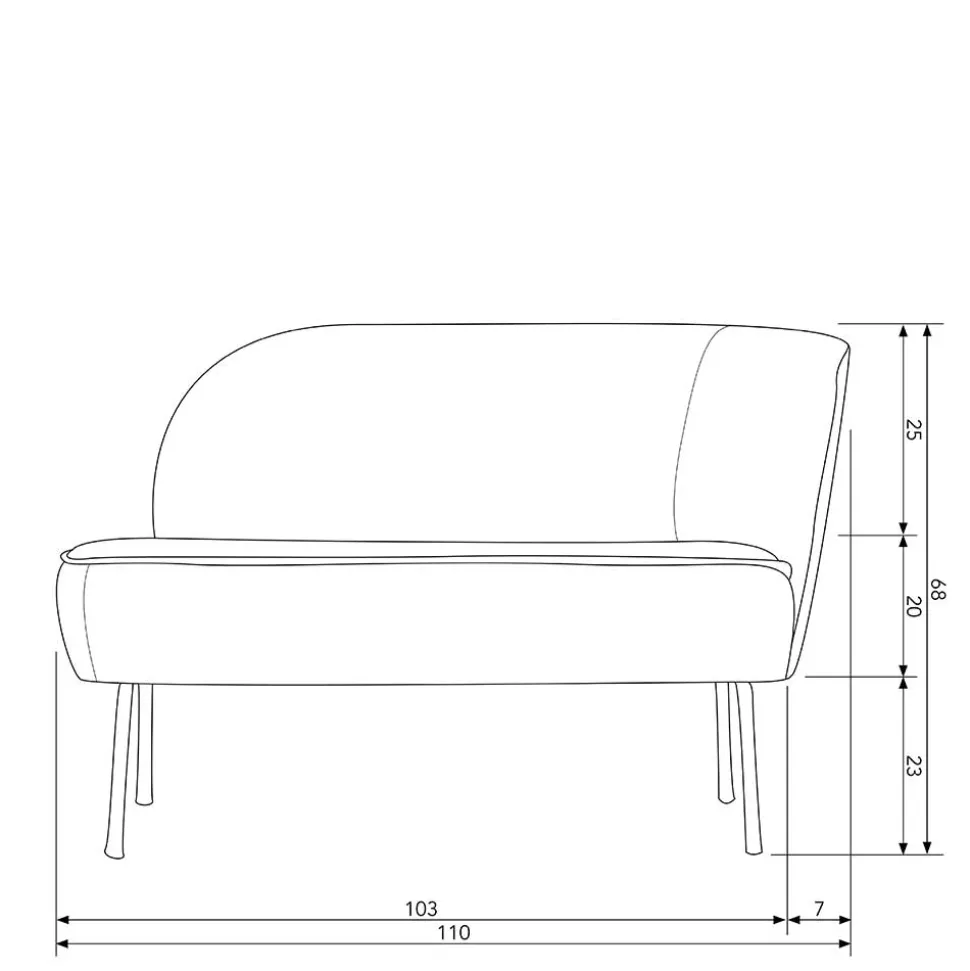 Lounge Couch in Khaki mit Schwarz - Cuba